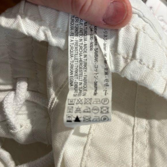 ZARA Sz  M Linen Cotton Blend Cargo Style Multiple Pockets Trousers Pants - Picture 9 of 10